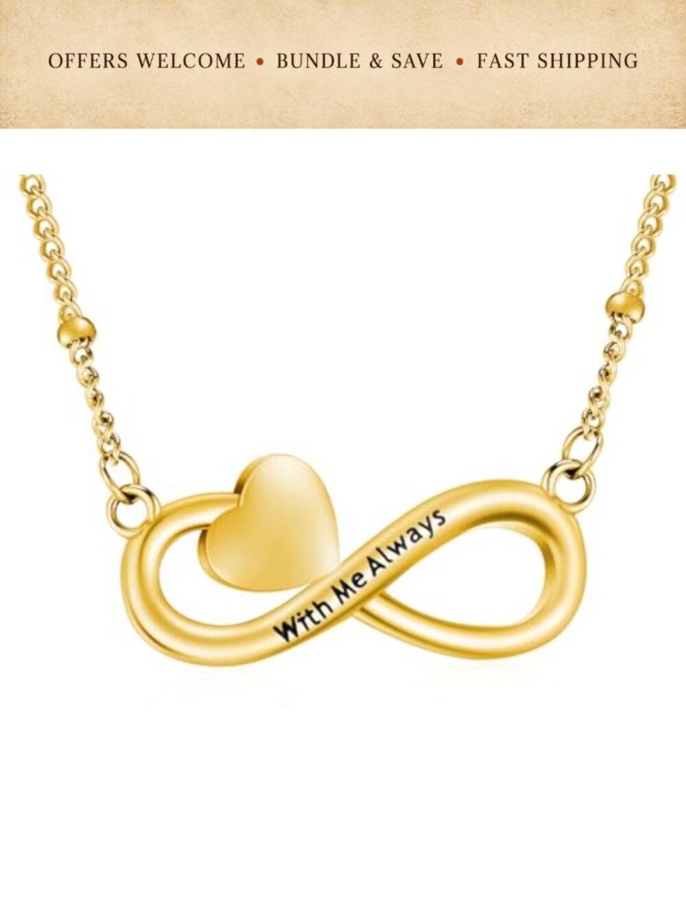 Stainless Steel Infinity Heart Urn Necklace for Ashes Memorial Cremation Jewelry